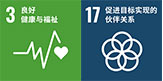 SDGs目標の3すべての人に健康と福祉を、17パートナーシップで目標を達成しよう
